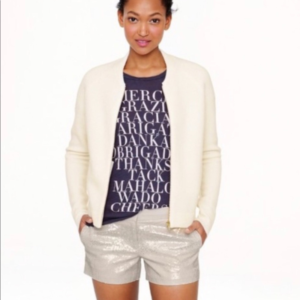 NWT J.Crew Collection Sequin Tan Shorts 4